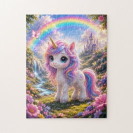 Cute Unicorn with Rainbow Jigsaw Puzzle