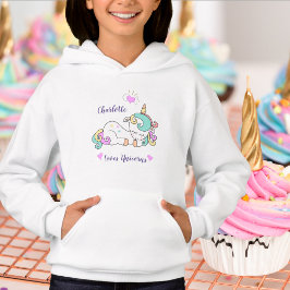 Cute unicornio, añadir nombre, capucha infantil