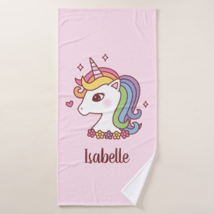 Cute Unicornio con Melena de Arcoíris Personalizad