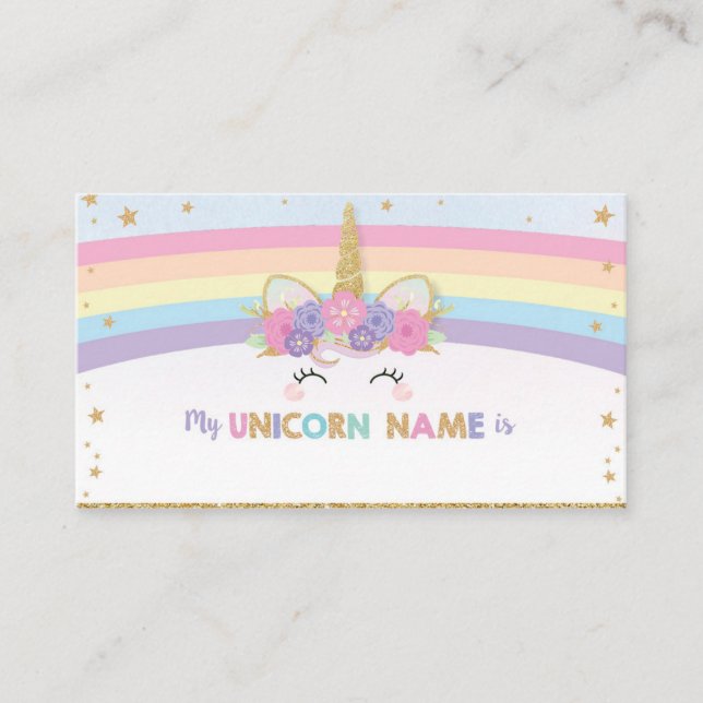 Cute unicornio ¿Cuál es tu tarjeta de juego de uni (Anverso)