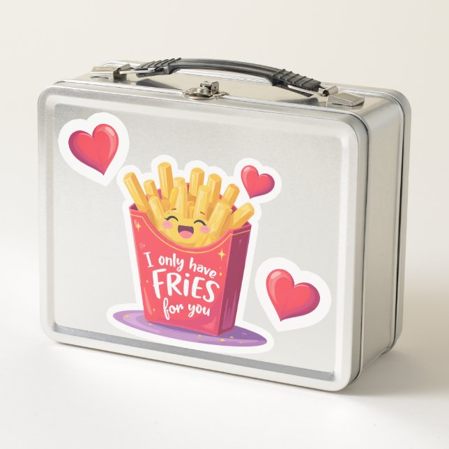 Cute Valentine French Fries Pun (Anverso)