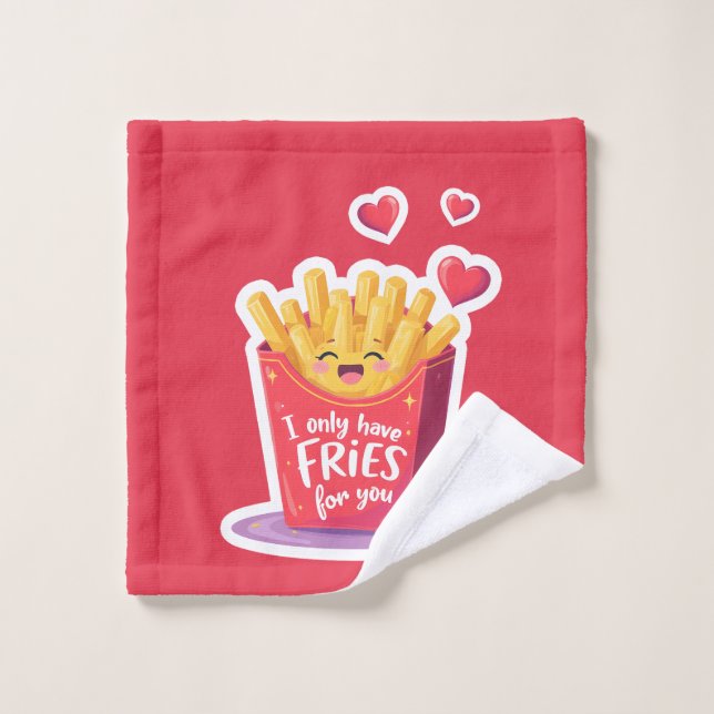 Cute Valentine French Fries Pun (Toallita)