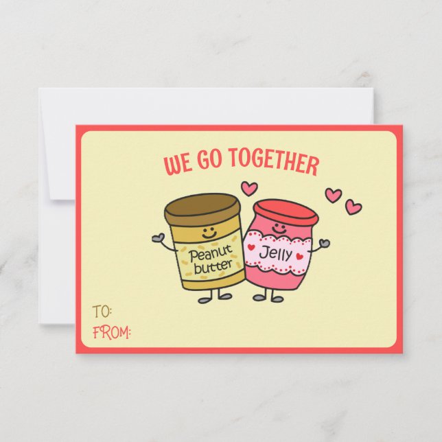 Cute vamos juntos Jelly Peanut Butter Valentine (Anverso)
