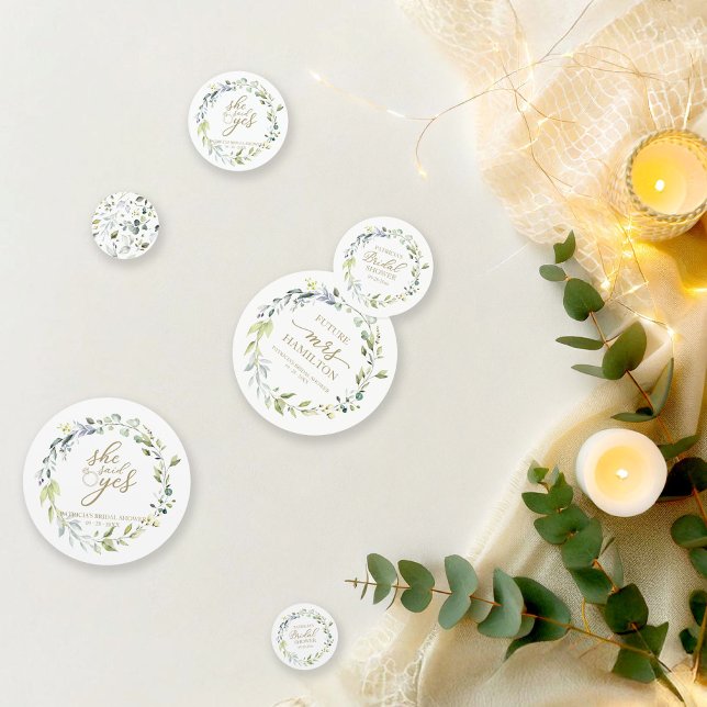 Cute verde Eucalyptus Bridal Shower Confetti (Subido por el creador)
