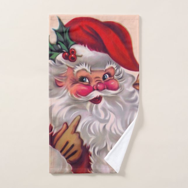 Cute vinage santa claus 2 (Toalla de mano)