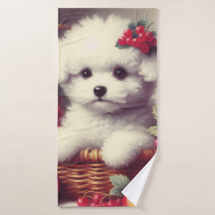 Cute vintage Bichon Frisé Pintura