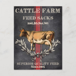 Cute Vintage Country Cow feed saco postal