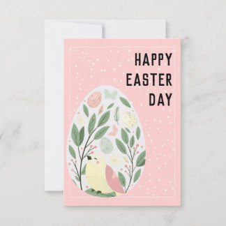 Cute vintage Easter egg bunny Tarjeta de vacacione