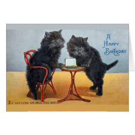 Cute Vintage Happy Birday Cat