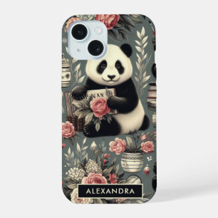 Cute Vintage Panda Floral