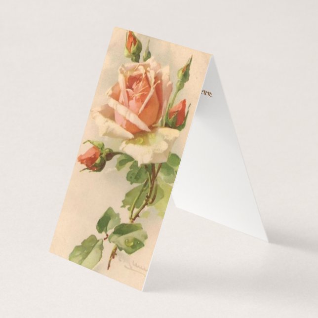 Cute vintage rosa añadir mensaje Gracias tarjeta (Anverso)