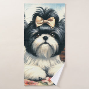 Cute vintage Shih-Tzu Pintura