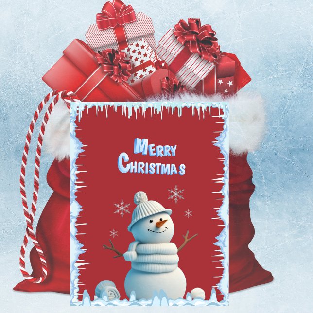 Cute vintage Snowman Frosty Cheer tarjeta de vacac (Subido por el creador)