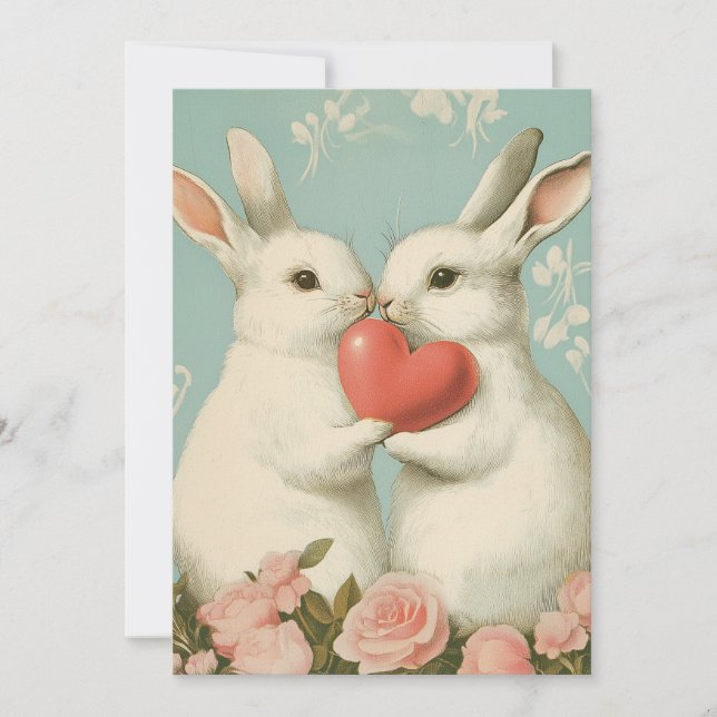 Cute vintage tarjeta de vacaciones de San Valentín (Anverso)