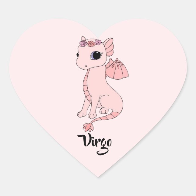 Cute Virgo Dragon diseño zodiac pegatina (Anverso)
