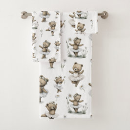 Cute Watercolour Ballerina Bear Design in tutus