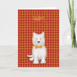 Cute West Highland terrier tarjeta 'hello'