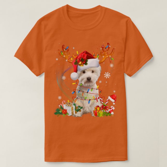 Cute Westin Dog Ilumina Santa Hat Sweater Xmas Tre (Diseño del anverso)