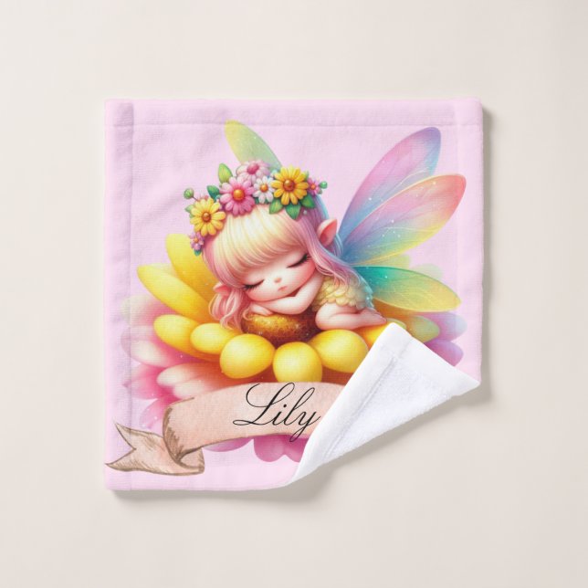 Cute Whimsical Floral Sweets Dreams Sleeping Fairy (Toallita)