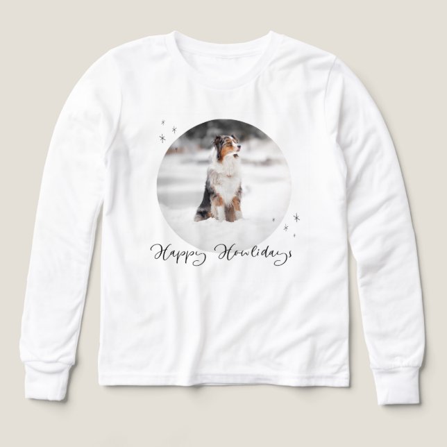 Cute White Kids Long Sleeve T-Shirt with Custom De (Diseño frontal)