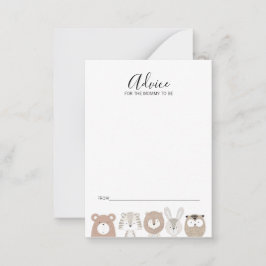 Cute Wild Animals Tarjeta De Consejos De Baby Show
