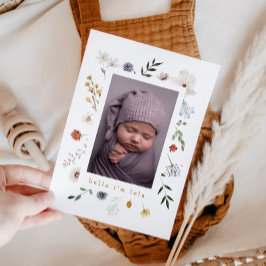Cute Wildflower Frame Baby Nace Anuncio