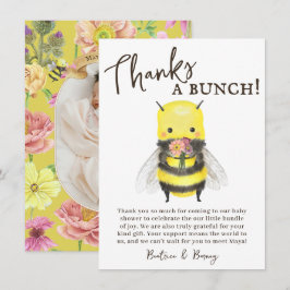 Cute Wildflower y Bee Baby Shower Tarjeta de agrad