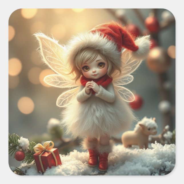 Cute Winter Fairy Pegatinas (Anverso)