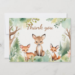 Cute Woodland Animals Tarjeta de agradecimiento de