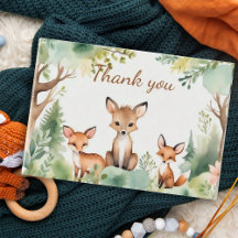 Cute Woodland Animals Tarjeta de agradecimiento de