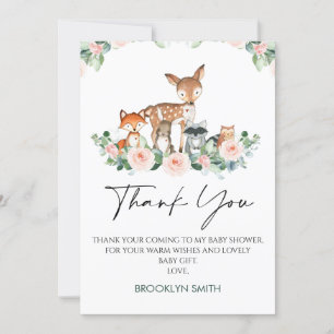 Cute Woodland Tarjeta de agradecimiento de Baby Sh