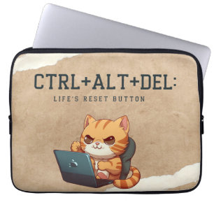 Cute Workaholic cat funda para portátil