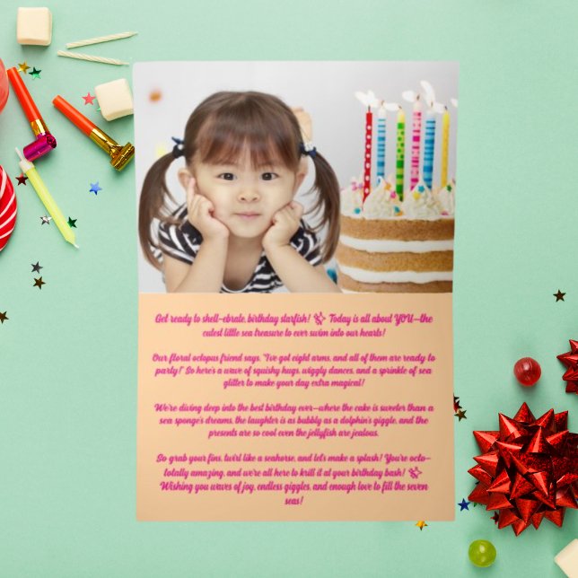 Cute y caprichoso pulpo floral foto niños cumpleañ (Subido por el creador)