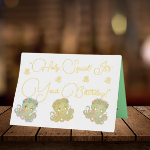 Cute y caprichoso pulpo floral foto niños cumpleañ