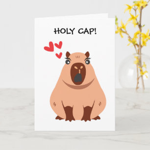 Cute y divertido Cappybara tarjeta de saludo "TE Q