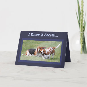 Cute y Gracioso Basset Hounds En Tarjeta De Cumple