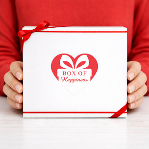 Cute y moderna pegatina de corazón rojo y blanco