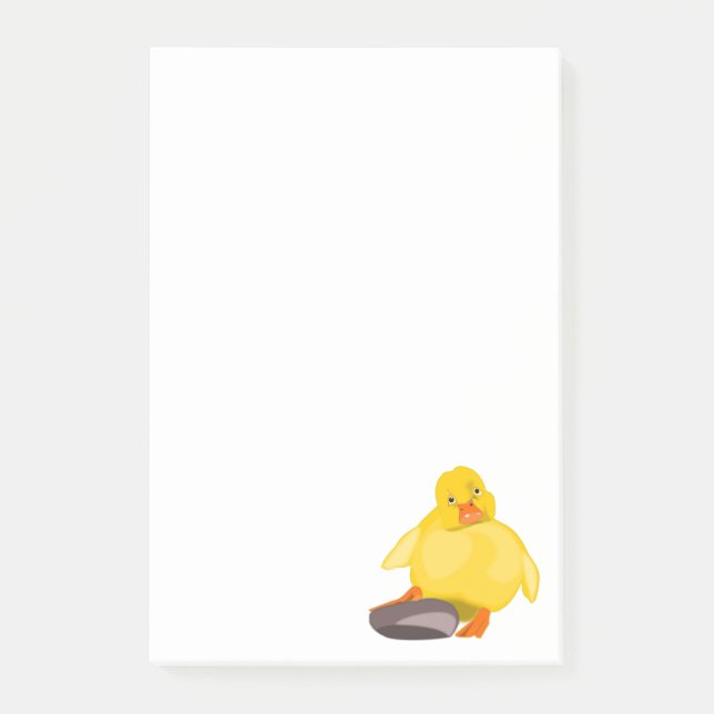 Cute Yellow Duck Funny Post que nota (Anverso)