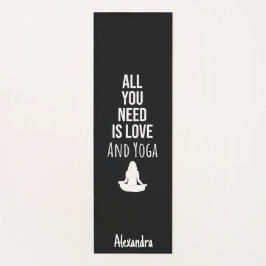 Cute Yoga Mat Yogi Modern Unique Meditation Black