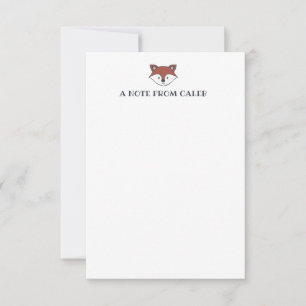 Cute zorro patrón tarjetas de notas personalizadas
