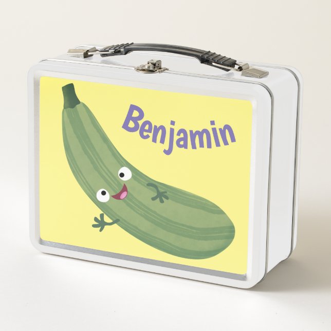 Cute zucchini feliz personalizado ilustracion (Anverso)