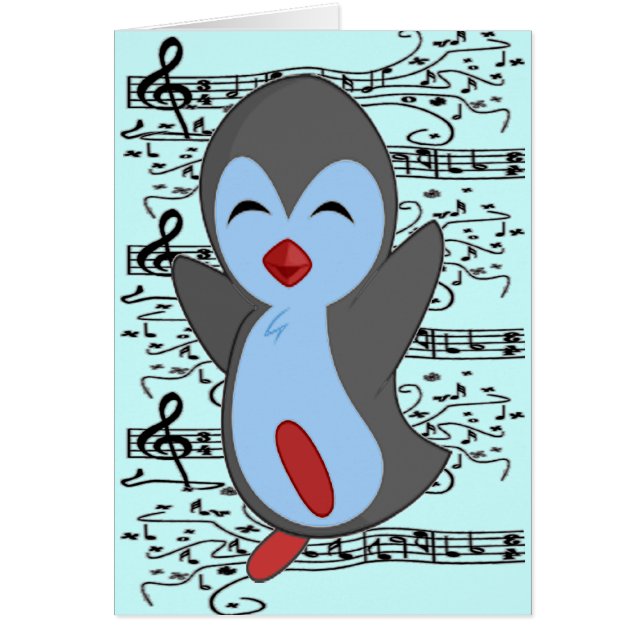 Cutest Happy Penguin Dancing to the music notes (Frente)