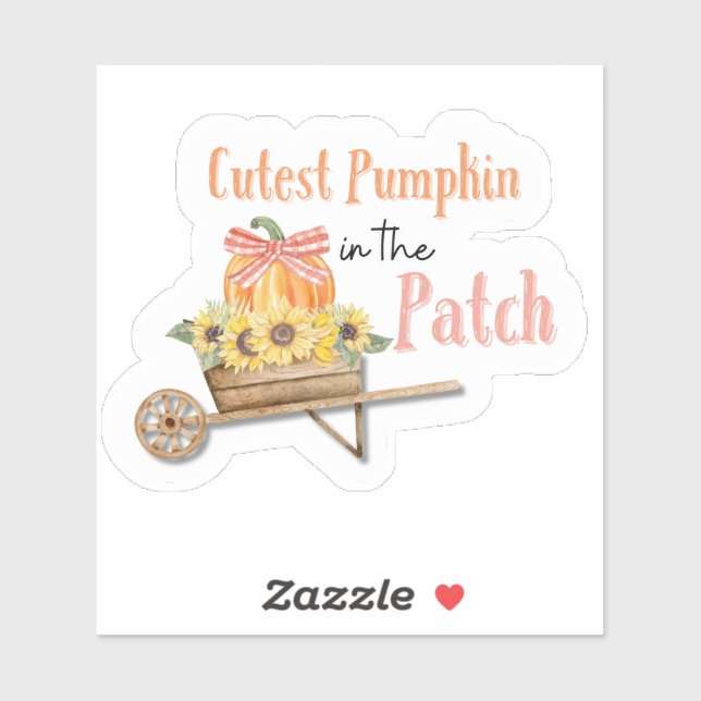 Cutest Pumpkin in the Patch Pegatina (Hoja)