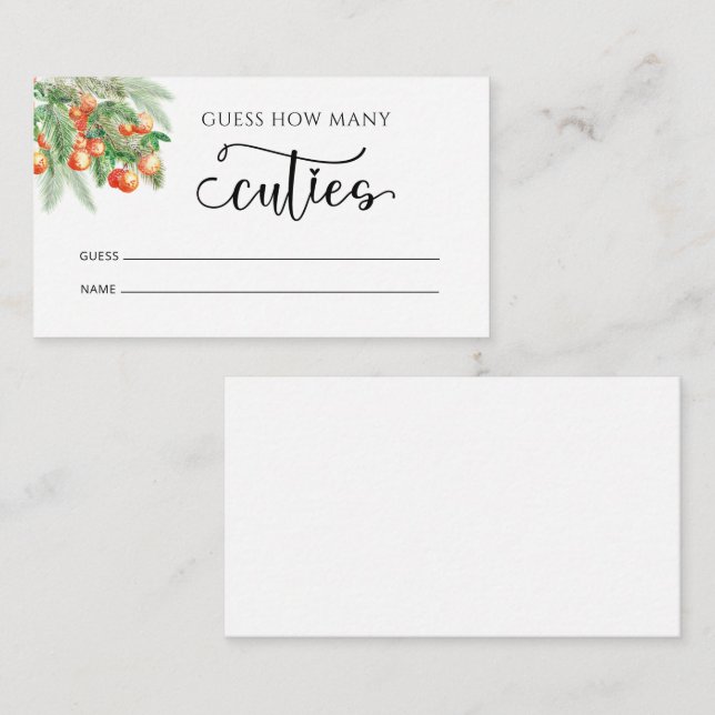 Cutie Adivina Cuántas Cuantas Cuadras Tarjeta De A (Anverso / Reverso)