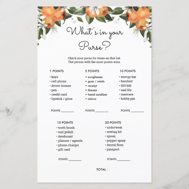 Cutie Baby Shower qué hay en tus tarjetas de juego (Anverso)