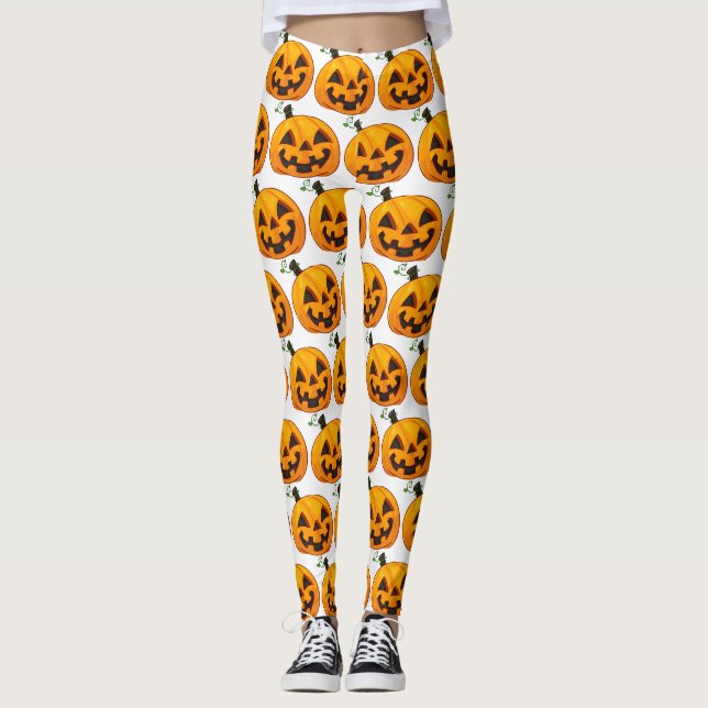 Cutie calabaza todo-sobre-impresión Leggings (Anverso)