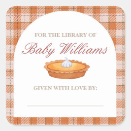 Cutie Pie Baby Shower Bookplate Pegatina