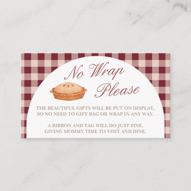 Cutie Pie Baby Shower sin tarjeta de envoltura (Anverso)