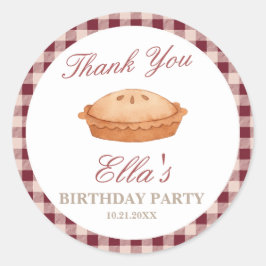 Cutie Pie Birthday Round Pegatina