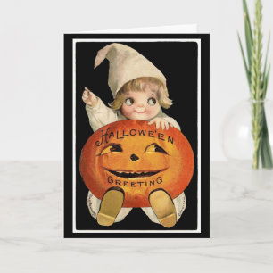 Cutie-Pie con calabaza - Tarjeta Halloween